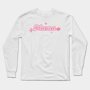 Mama in Pink Retro Style Long Sleeve T-Shirt